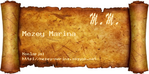 Mezey Marina névjegykártya